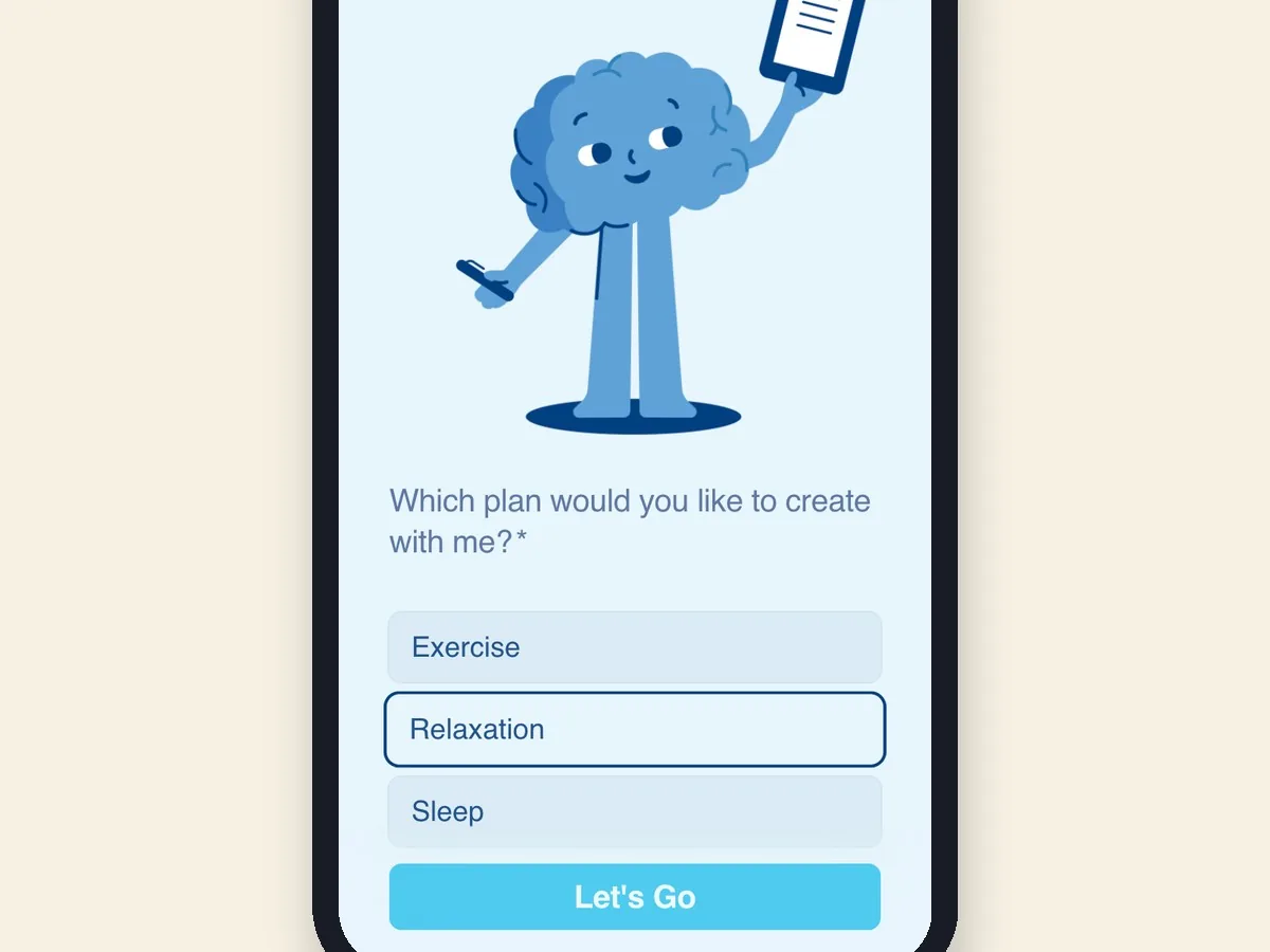 Cap Bot on a phone: a family chooses a relaxation plan to build together