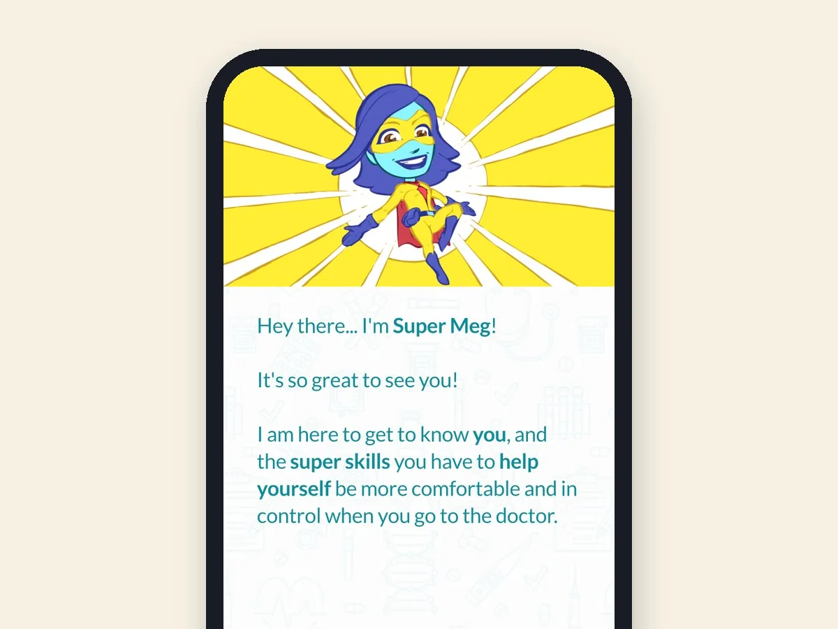 SuperMeg welcoming a child at the start of the Poke Plan